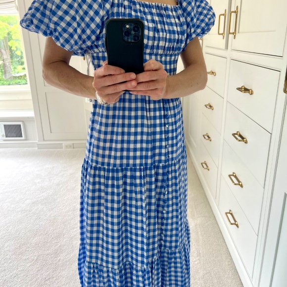 Hyacinth House Blue Gingham Harper Maxi Dress sz XS - Picture 6 of 7